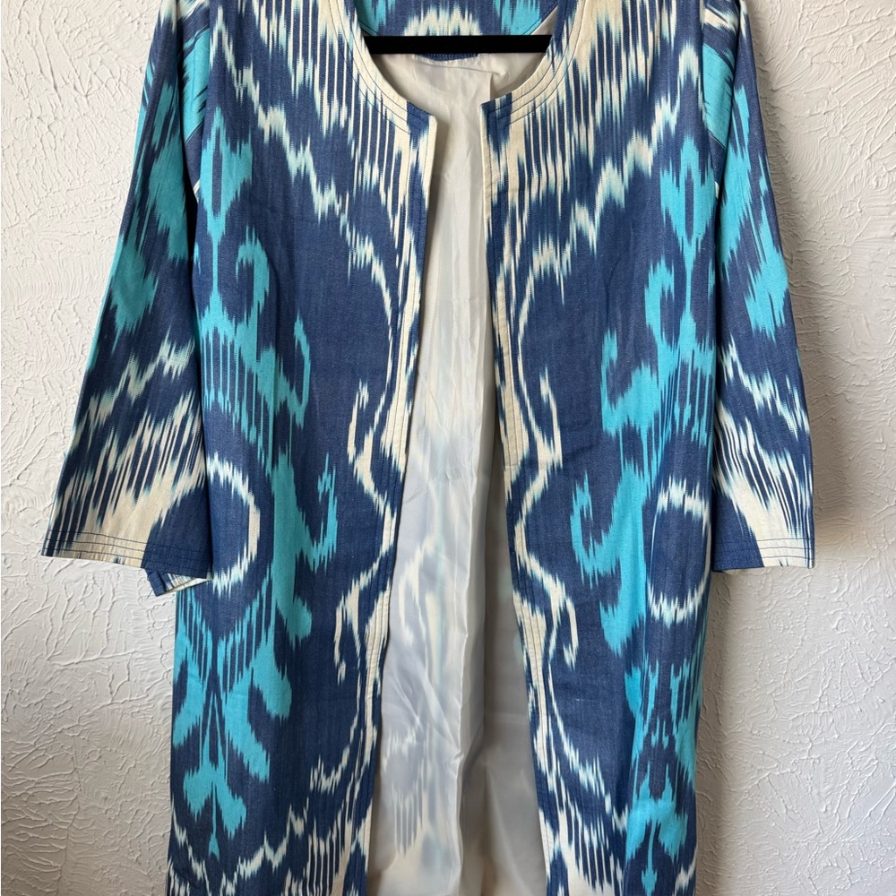 Handmade Ikat Cotton Silk Oversized Coat